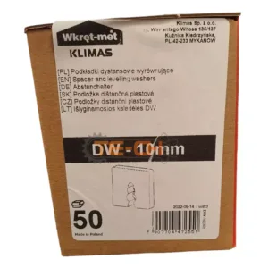 DW-10 50szt Podkładki dystansowe 50x50 czarne 10mm - obrazek 4