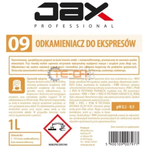 JAX09 / JAX9 1L ODKAMIENIACZ DO EKSPRESÓW JAX PROFESSIONAL 09 + ścierka mikrofazowa - obrazek 5