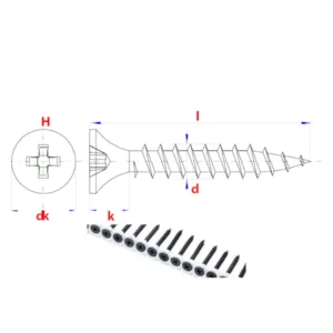 Wkrety do GK na taśmie 3.5x35 do metalu 1000szt - obrazek 3