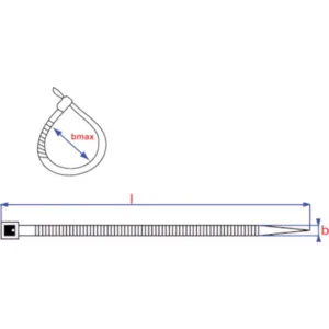 100 szt 9x1020 Opaski kablowe - czarne SMCTIEN000901020Z5 - obrazek 3