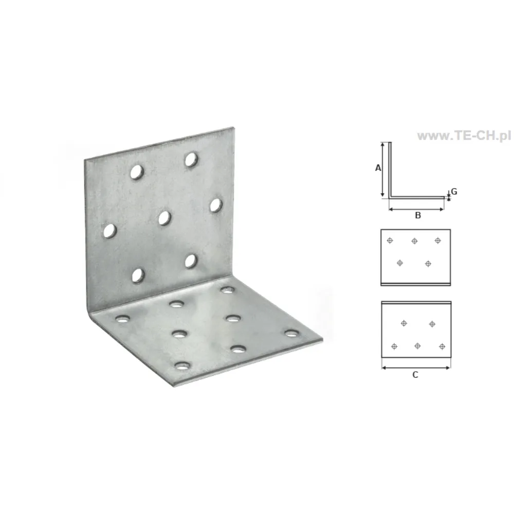 Kątownik montażowy KP15 100x100x80x2mm