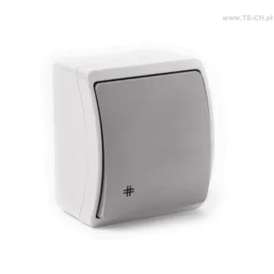 Włącznik światła krzyżowyy n/t IP44 popiel/grafit