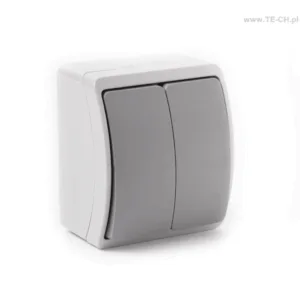 Włącznik światła podwójny n/t IP44 popiel 152-08