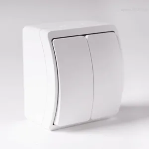 Włącznik światła podwójny n/t IP44 biały 152-01