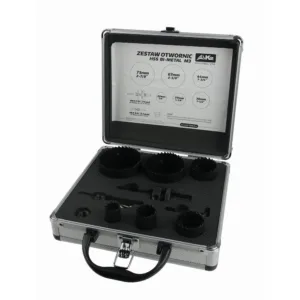 Zestaw otwornic bi-metal HSS M3 metal drewno PCV 9 elementów - obrazek 2