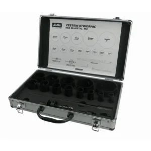Zestaw otwornic bi-metal HSS M3 metal drewno PCV 17 elementów - obrazek 2
