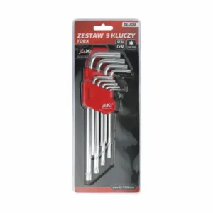 Zestaw 9 kluczy imbusowych Torx PRO długie T10-T50