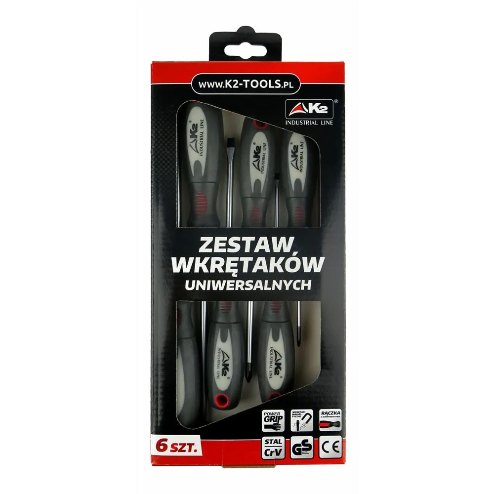 Komplet 6 sztuk wkrętaków śrubokrętów stal CrV
