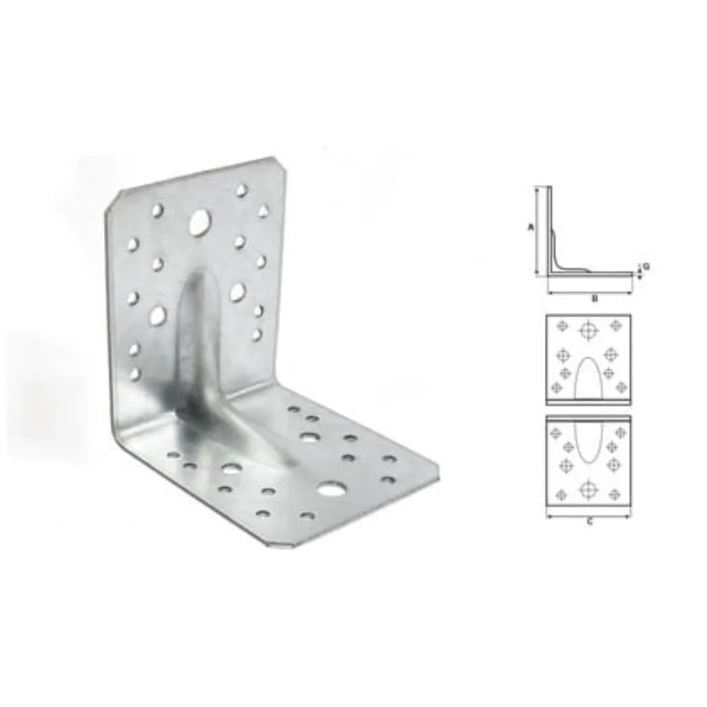 KPW20 1szt kątownik wzmocniony ciesielski z fasolką 105x105x90mm