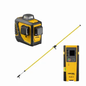 Niwelator laser krzyżowy czerwony NIVEL CL3D 3 płaszczyzny plus tyczka i czujnik