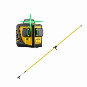 Niwelator laser krzyżowy zielony NIVEL CL3D 3 płaszczyzny plus tyczka