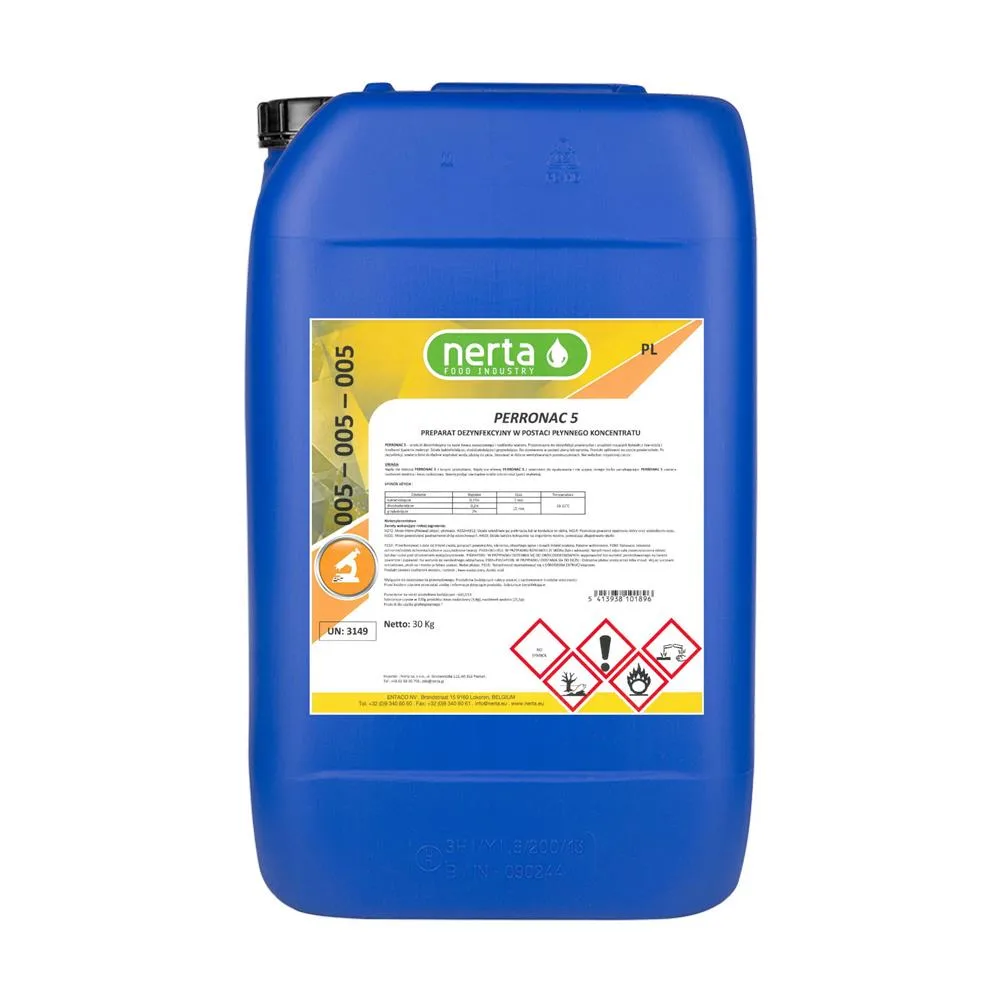 Środek do dezynfekcji systemów CIP i powierzchni NERTA PERRONAC 5 25L