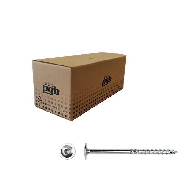 100 szt ESETTG001006001203 6x120 Wkręty konstrukcyjne z łbem kołnierzowym ocynk biały