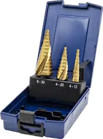 EX350177003 Zestaw wierteł stopniowch skrętnch HSS 3-szt. -TiN- 4-12/1 mm, 4-20/2 mm, 6-30/2 mm EXACT