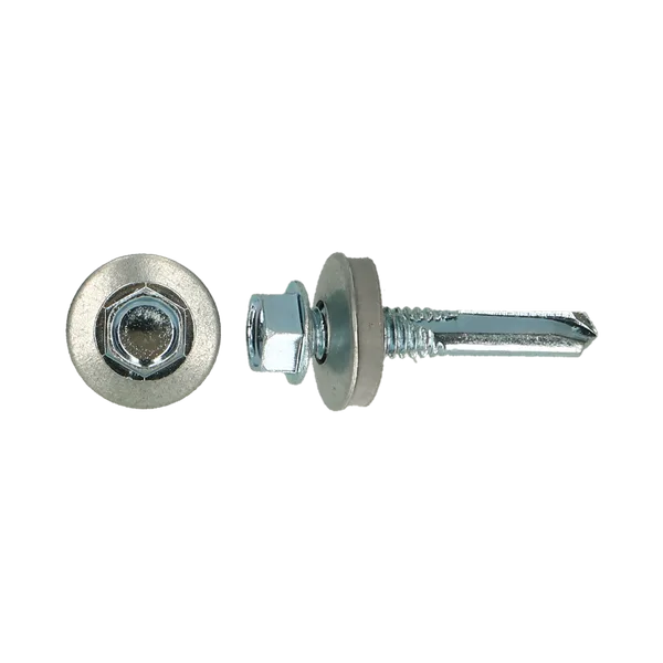 100 szt ZBG165001005500504 5,5x50 Wkręt samowiercący z łbem sześciokątnym z podkładką EPDM 16 mm, zdolność przewiercania do 12 mm