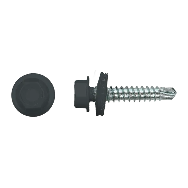 250 szt ZBG141001003570162 RAL 7016 Wkręt samowiercący farmerski z łbem sześciokątnym 4,8x35 z podkładką EPDM 14 mm