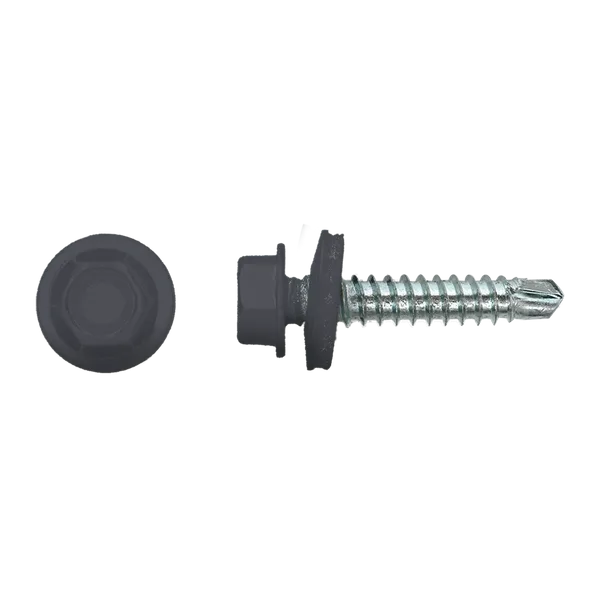 250 szt ZBG141001002070242 RAL 7024 Wkręt samowiercący farmerski z łbem sześciokątnym 4,8x20 z podkładką EPDM 14 mm