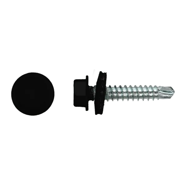 250 szt ZBG141001003590052 RAL 9005 Wkręt samowiercący farmerski z łbem sześciokątnym 4,8x35 z podkładką EPDM 14 mm