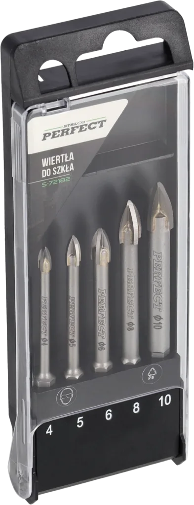 WIERTŁA DO SZKŁA KOMPLET 4-10MM ; 5EL. STALCO PER