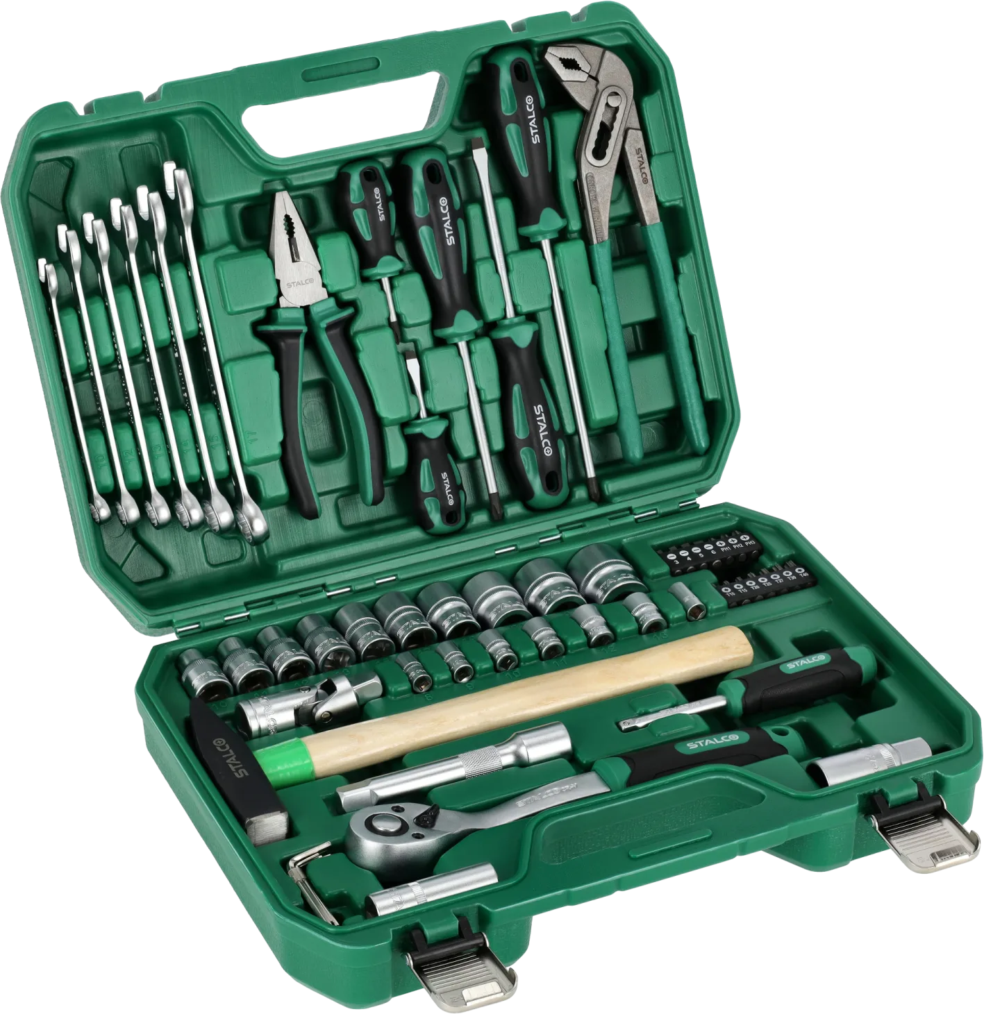 Zestaw narzędzi STALCO S-54011, 55 elementów w walizce